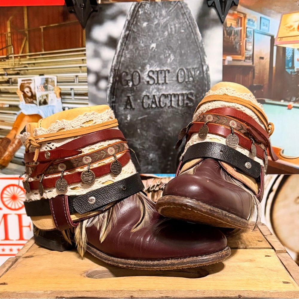 Upcycle Justin Cowboy booties